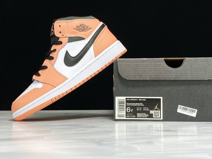 air jordan 1 mid pink quartz (gs) 555112-603