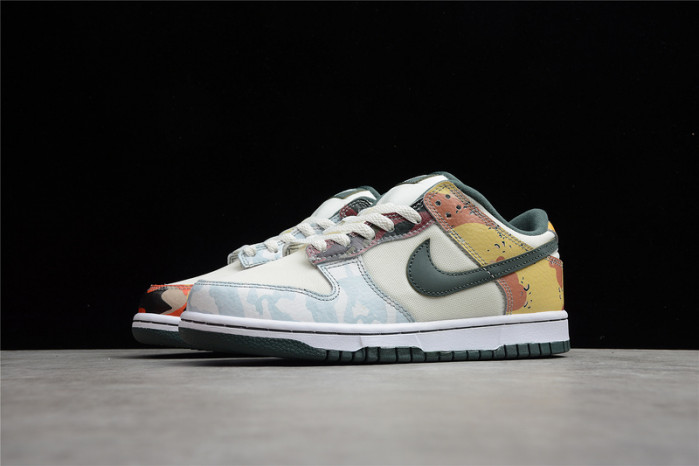 nike sb dunk low sail multi camo dh0957-100