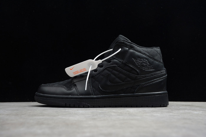 air jordan 1 mid black quilted db6078-001