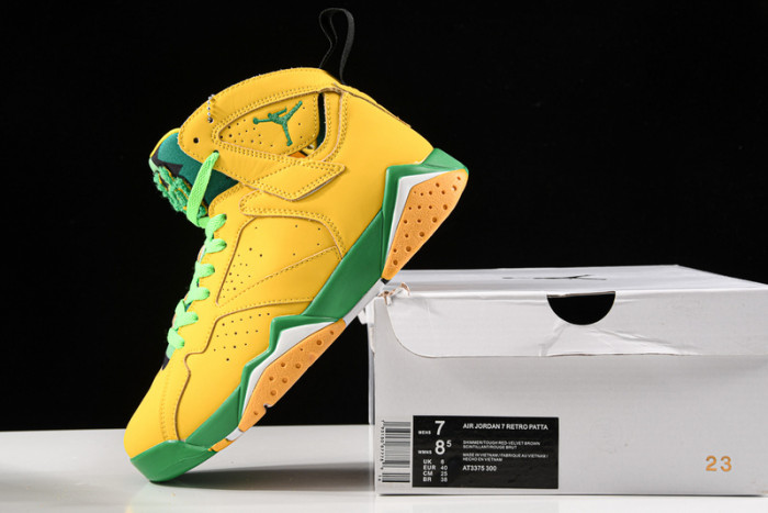 patta x air jordan 7 "oregon ducks" at3375-300
