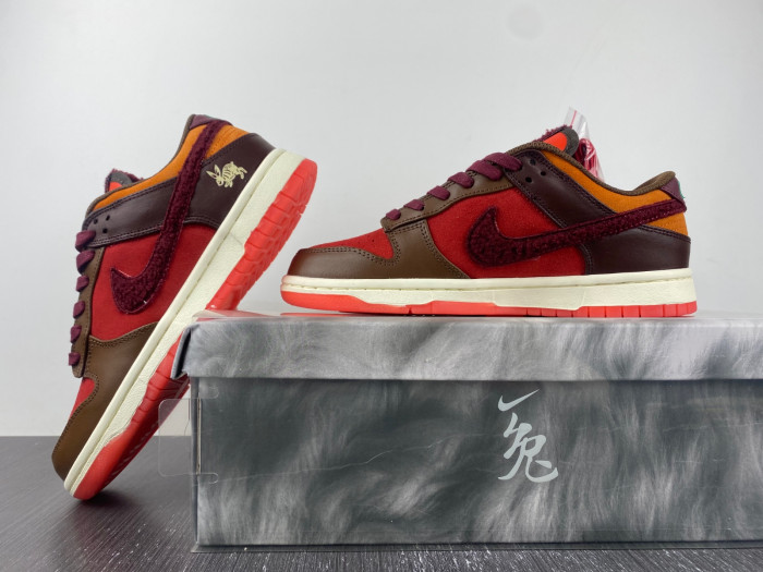 nike dunk low retro prm year of the rabbit light crimson fd4203-661