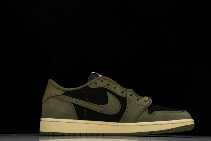 travis scott x air jordan 1 low og black olive dm7866-002