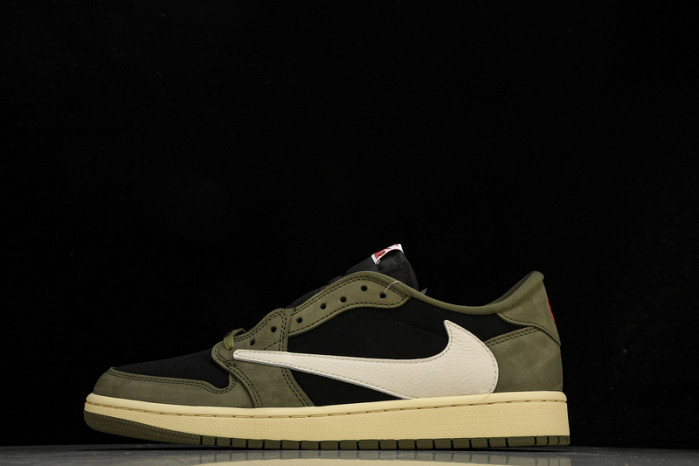 travis scott x air jordan 1 low og black olive dm7866-002