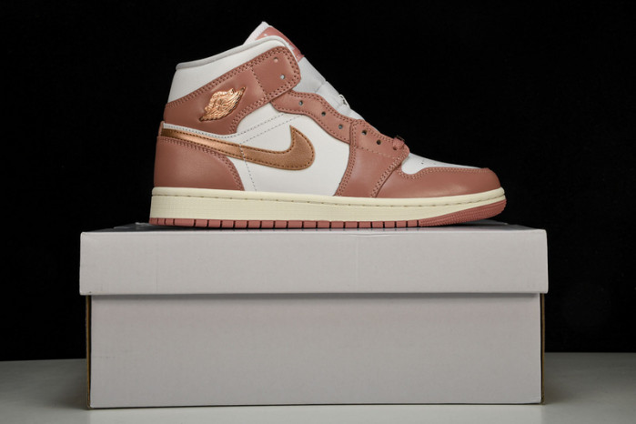 air jordan 1 mid se“red stardust” fb9892-670