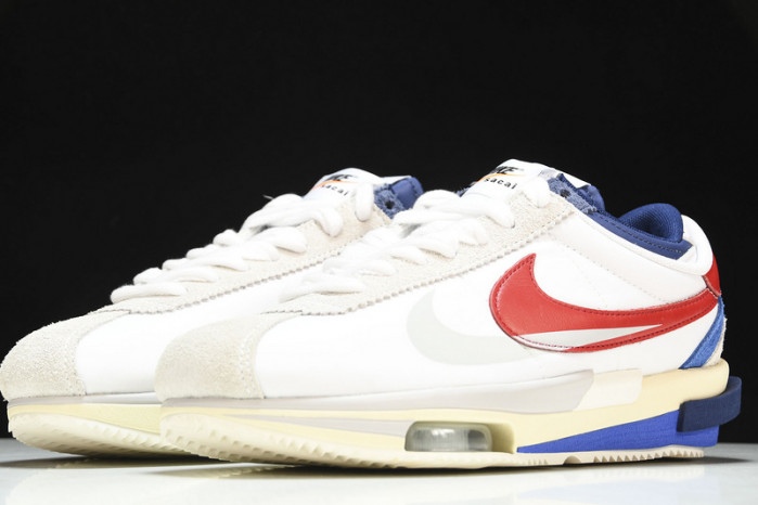 sacai x nike cortez white red navy blue dq0581-100
