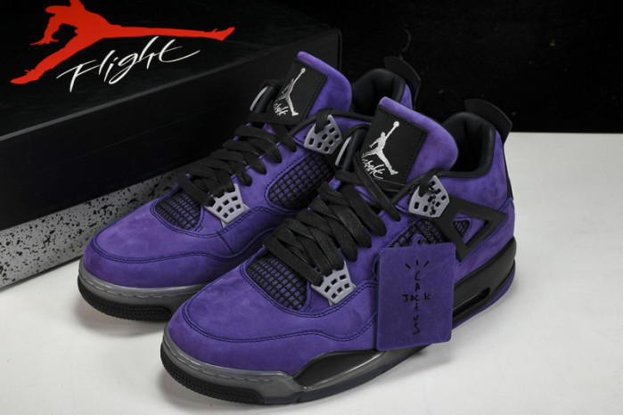 travis scott x air jordan 4 retro purple aj4-766296