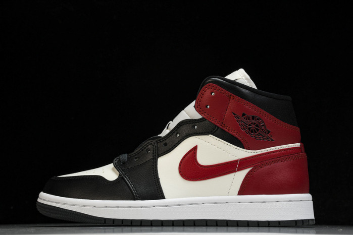 air jordan 1 mid “black toe” bq6472-160