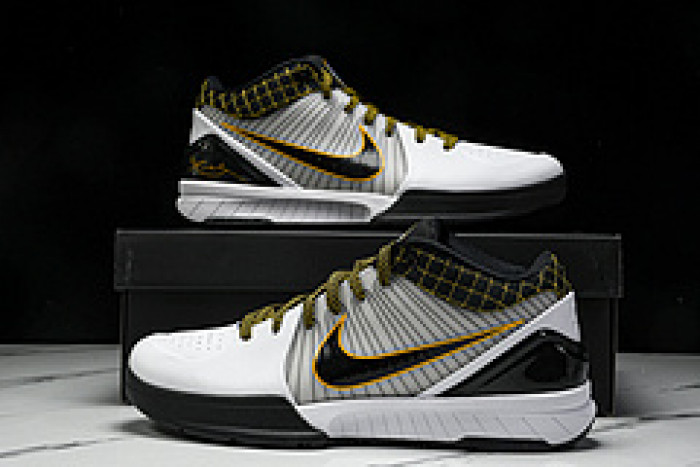 nike kobe 4 protro white black del sol av6339-101