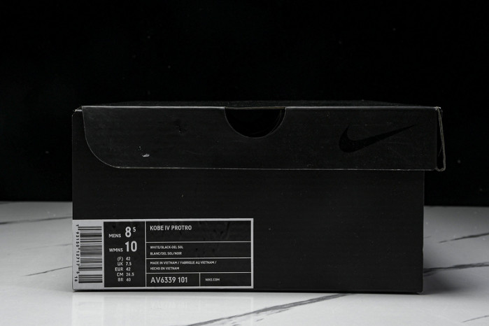 nike kobe 4 protro white black del sol av6339-101