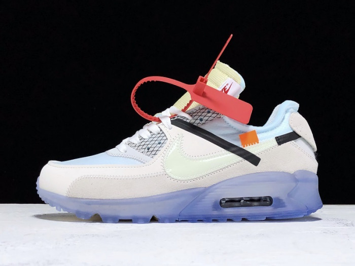 of x nike air max 90 am90 the ten 10 sail muslin virgil abloh - aa7293-100