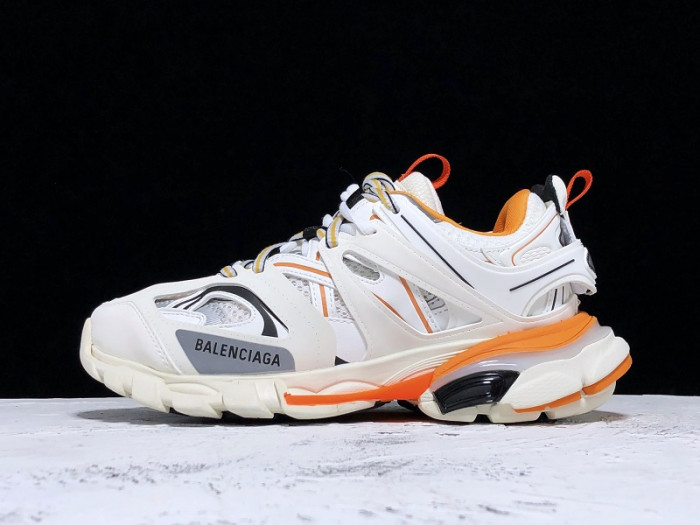 (led) bl tess s. gomma trek low sneakers white orange h903p029